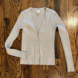 A New Day Shimmer Cardigan - XS - taupe/gold color